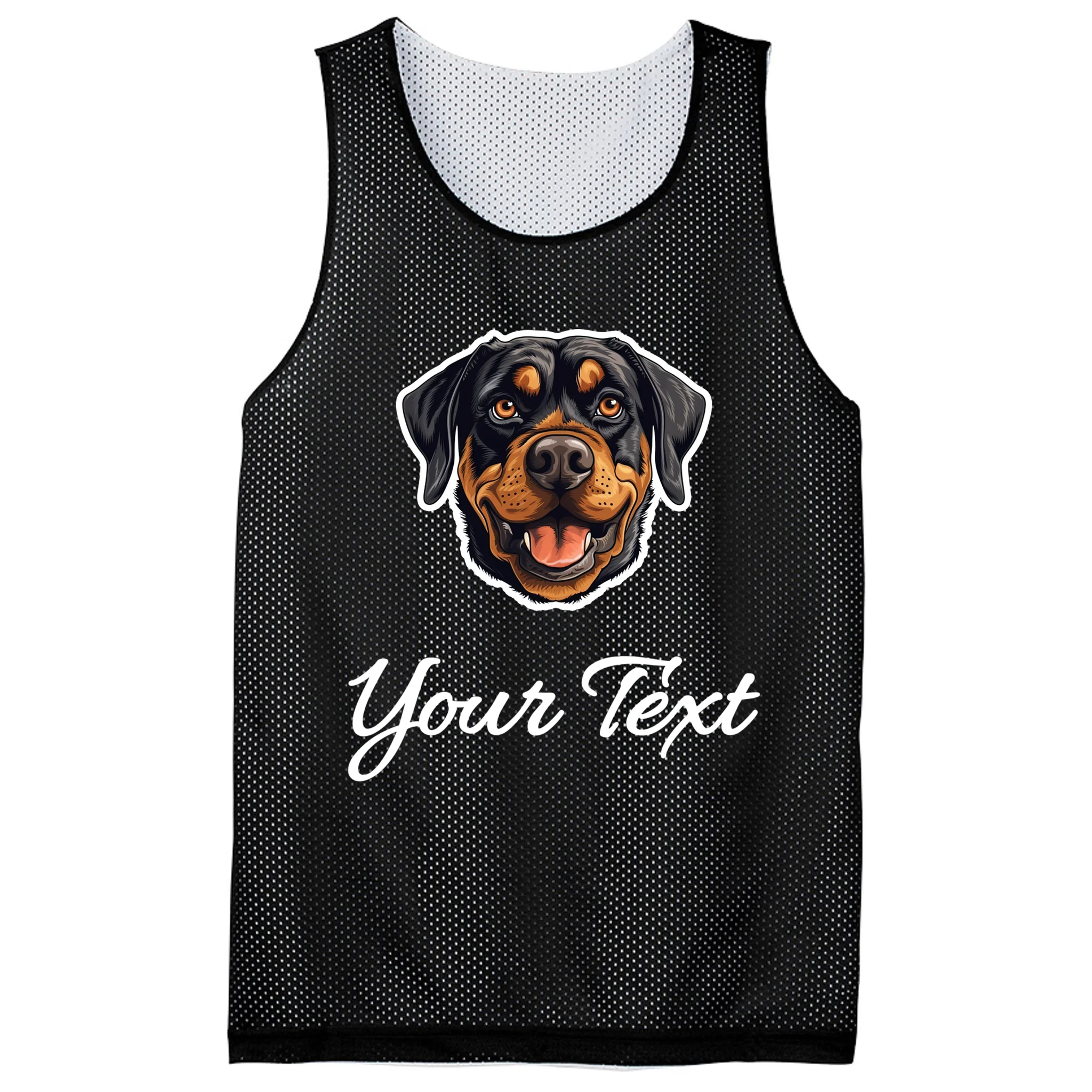 Personalized Rottweiler Pet Lover Custom Text Men's Basketball Jersey - Front