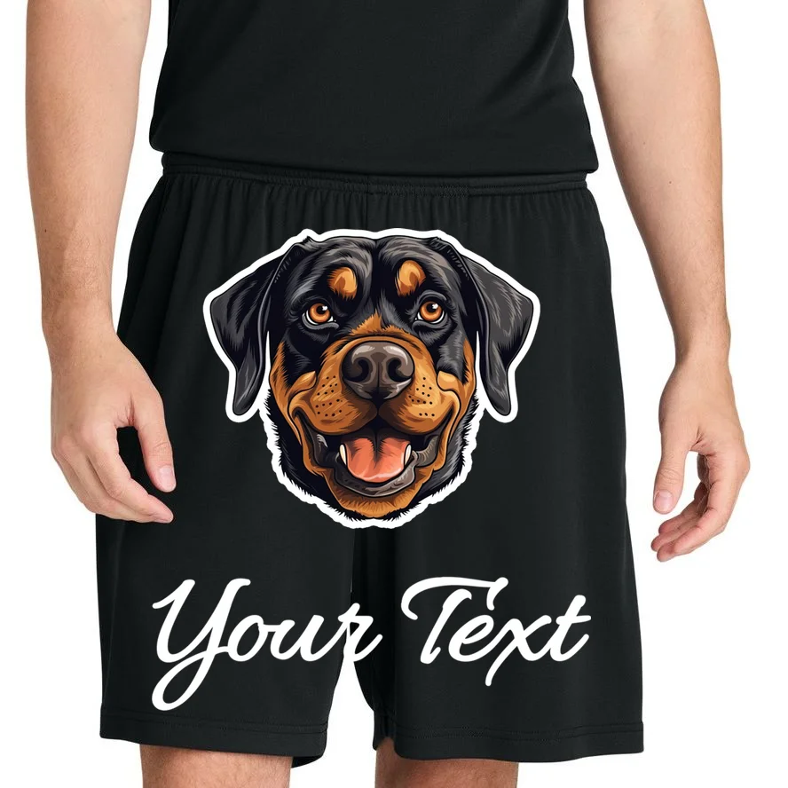 Personalized Rottweiler Pet Lover Custom Text Men's Shorts - Front 1