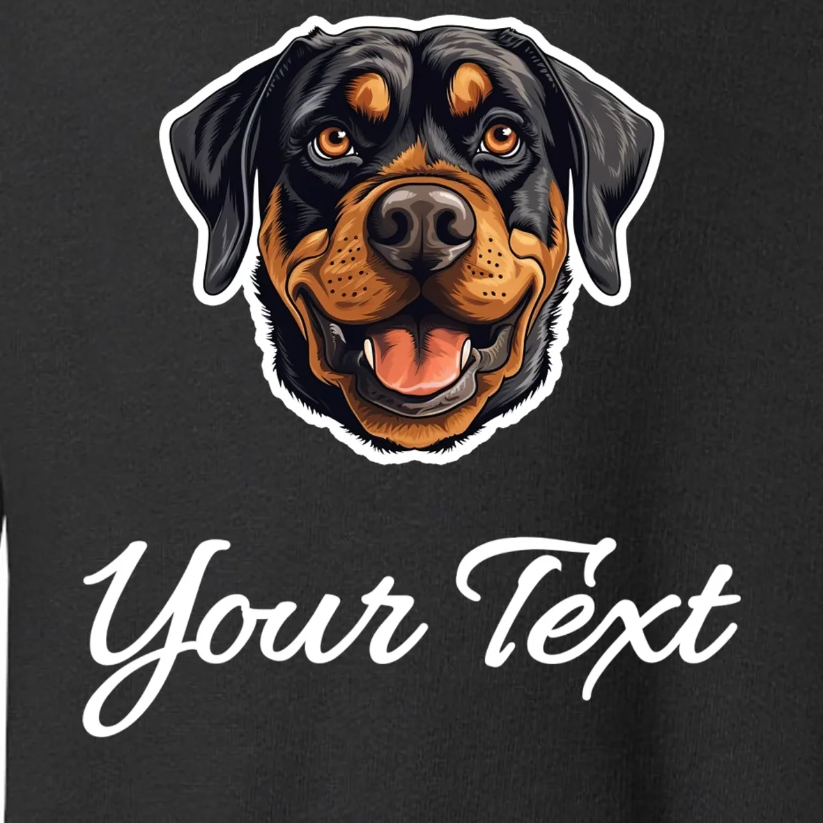 Personalized Rottweiler Pet Lover Custom Text Toddler Sweatshirt - Front - Close-up