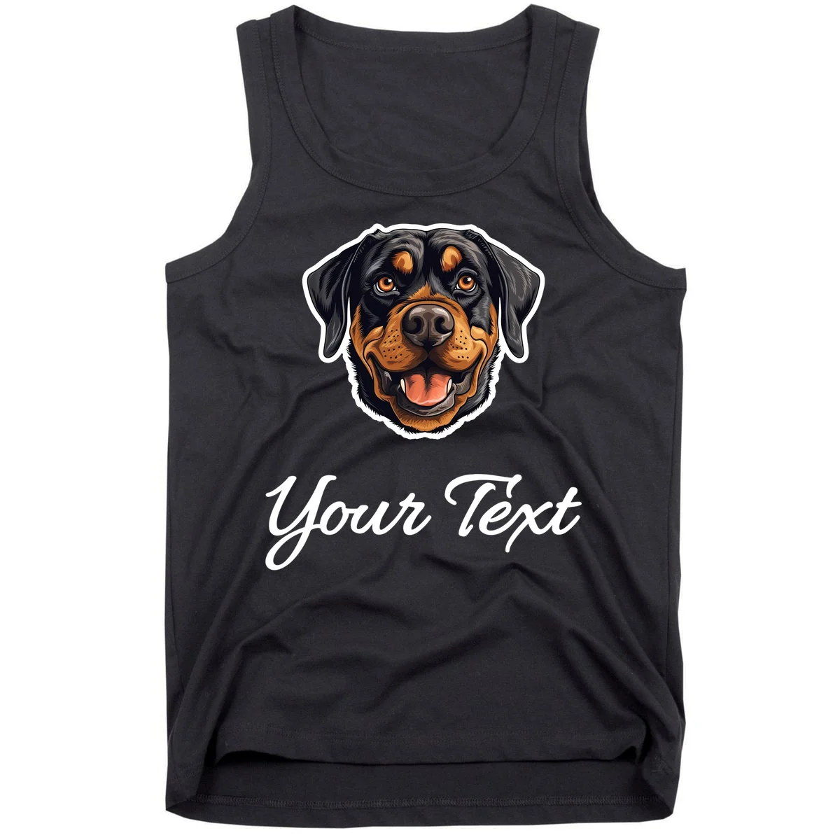 Personalized Rottweiler Pet Lover Custom Text Tank Top - Front