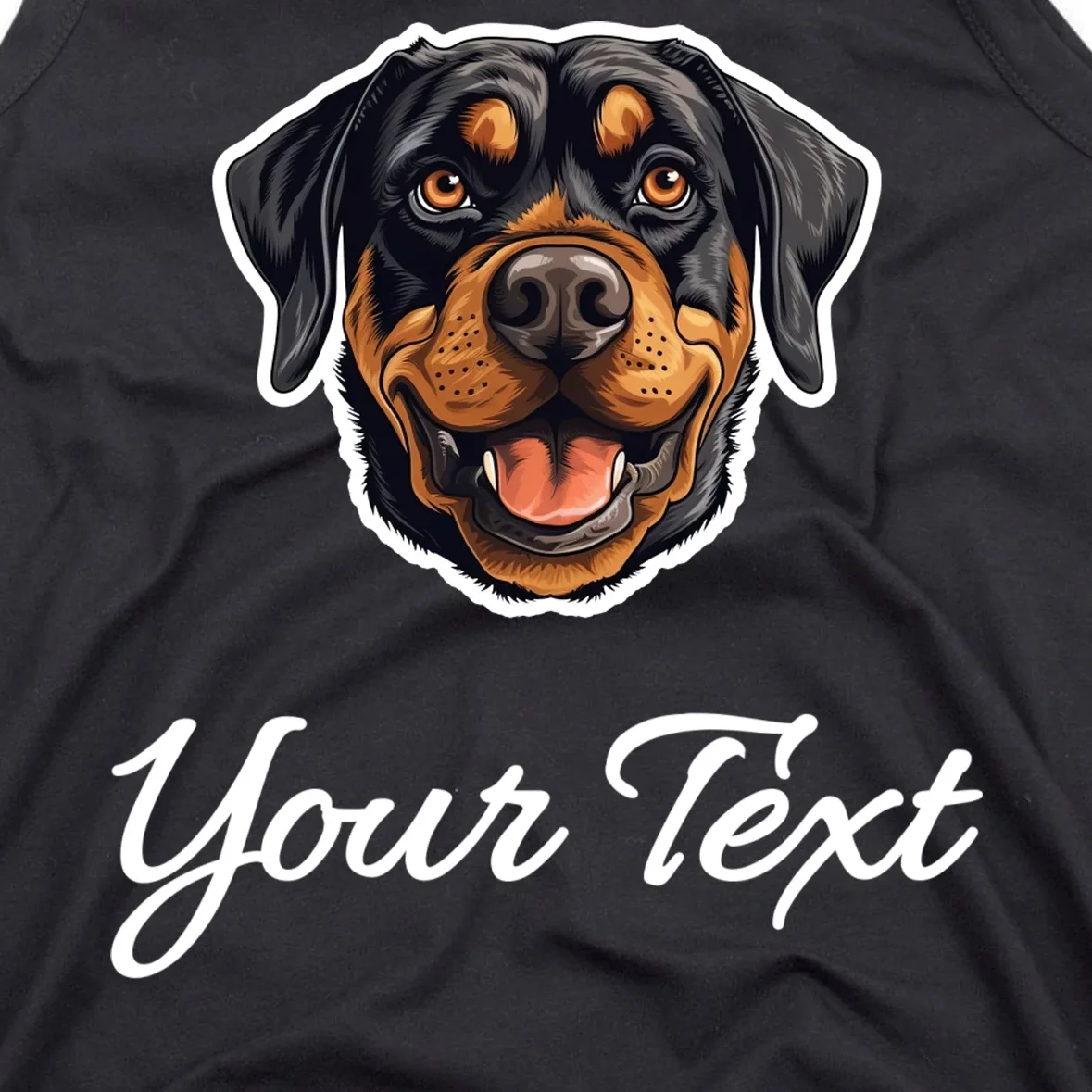 Personalized Rottweiler Pet Lover Custom Text Men's Tank Top - Front - Close-up
