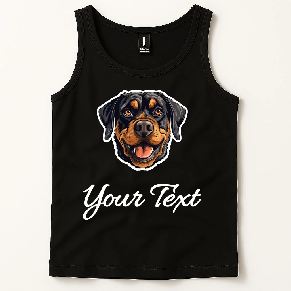 Personalized Rottweiler Pet Lover Custom Text Tank Top - Front 1