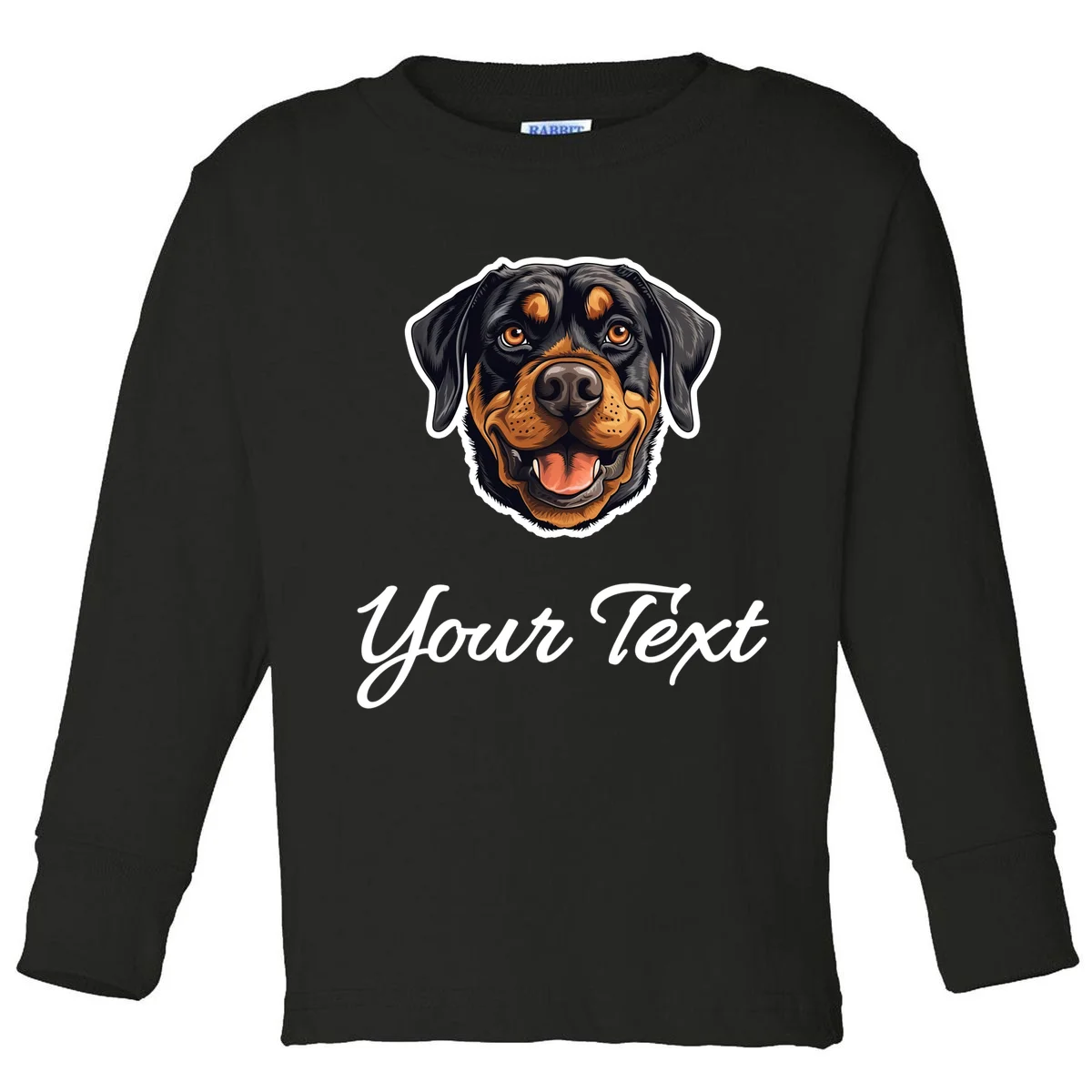 Personalized Rottweiler Pet Lover Custom Text Toddler Long Sleeve Shirt - Front