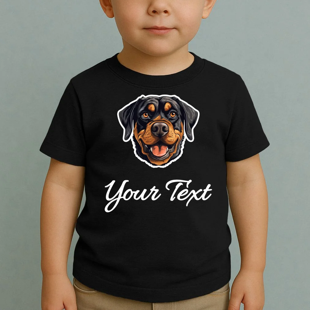 Personalized Rottweiler Pet Lover Custom Text Toddler T-Shirt - Front 1