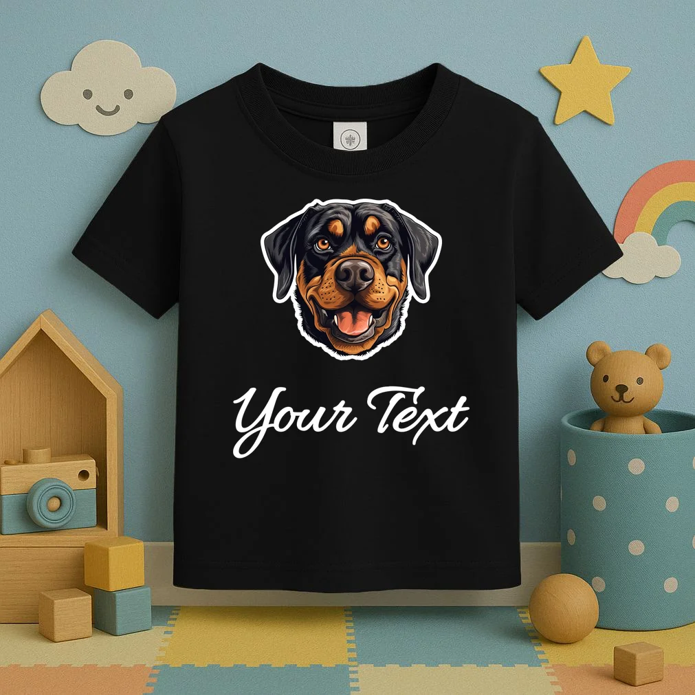 Personalized Rottweiler Pet Lover Custom Text Toddler T-Shirt - Front 2