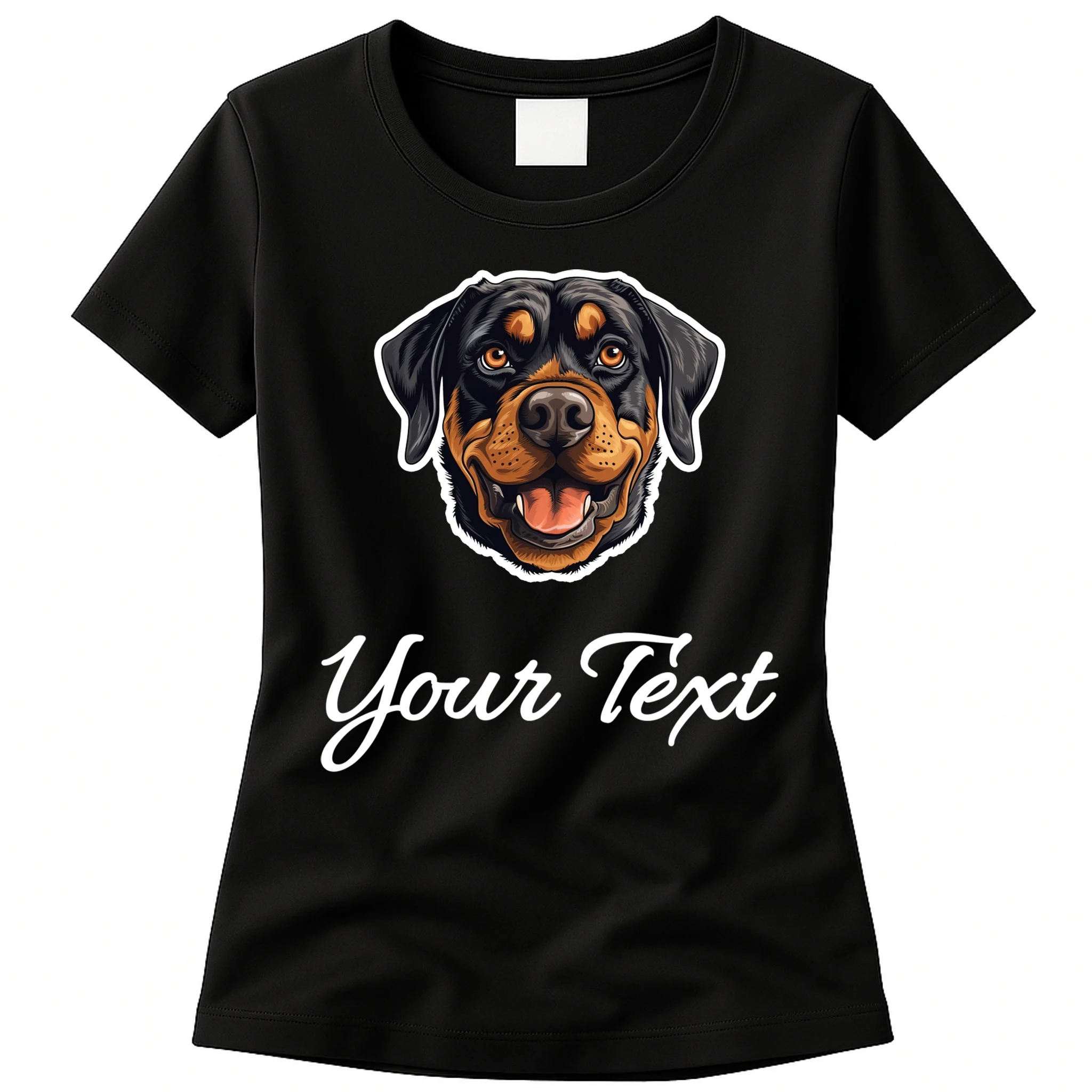 Personalized Rottweiler Pet Lover Custom Text Women's T-Shirt - Front