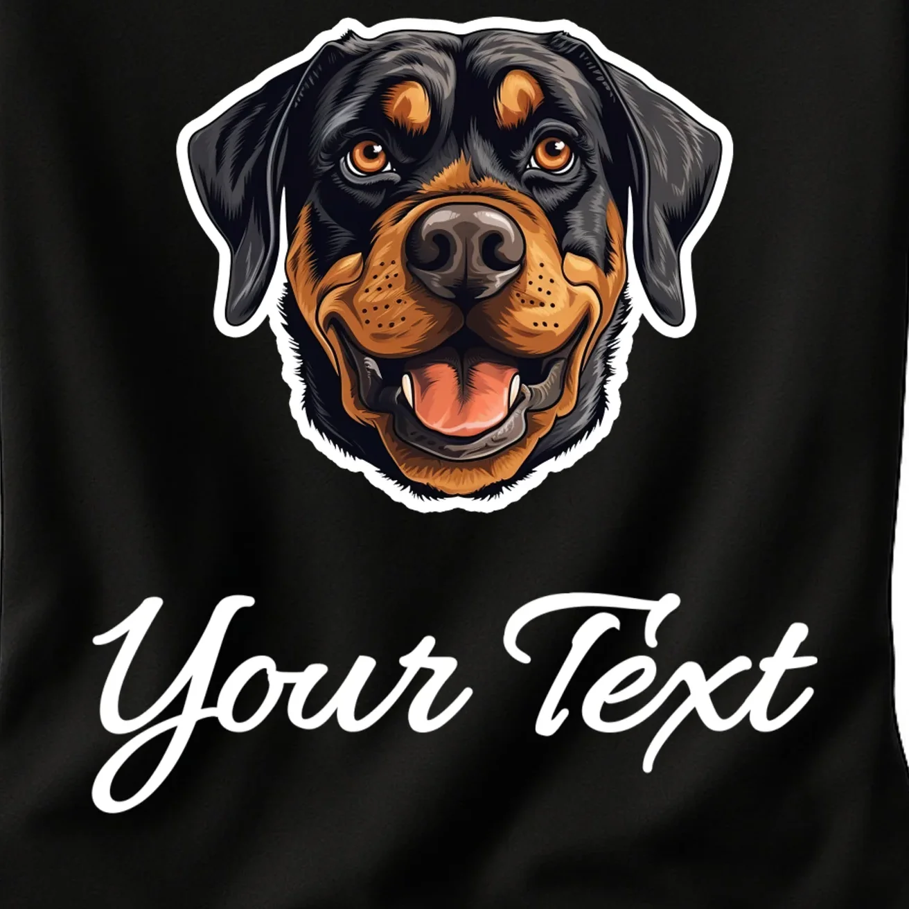Personalized Rottweiler Pet Lover Custom Text Women's T-Shirt - Front - Close-up