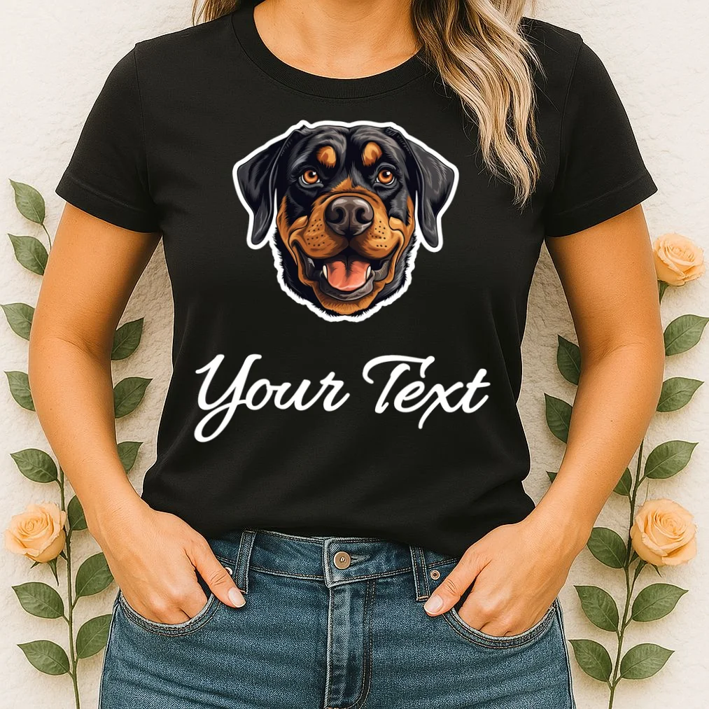 Personalized Rottweiler Pet Lover Custom Text Women's T-Shirt - Front 1