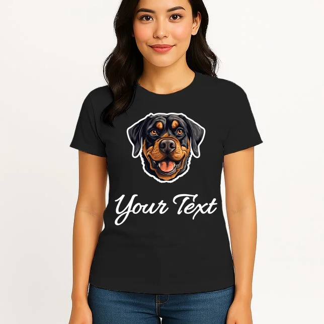 Personalized Rottweiler Pet Lover Custom Text Women's T-Shirt - Front 3