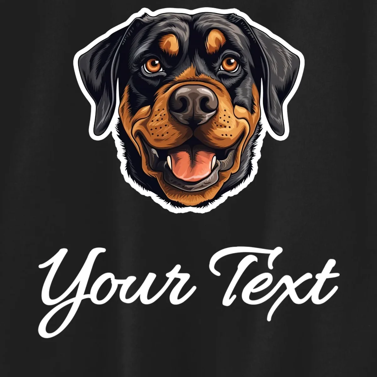 Personalized Rottweiler Pet Lover Custom Text Kids Sweatshirt - Front - Close-up