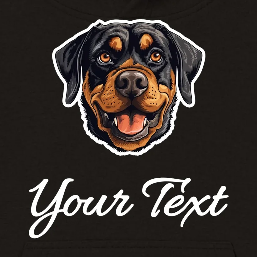 Personalized Rottweiler Pet Lover Custom Text Kids Hoodie - Front - Close-up