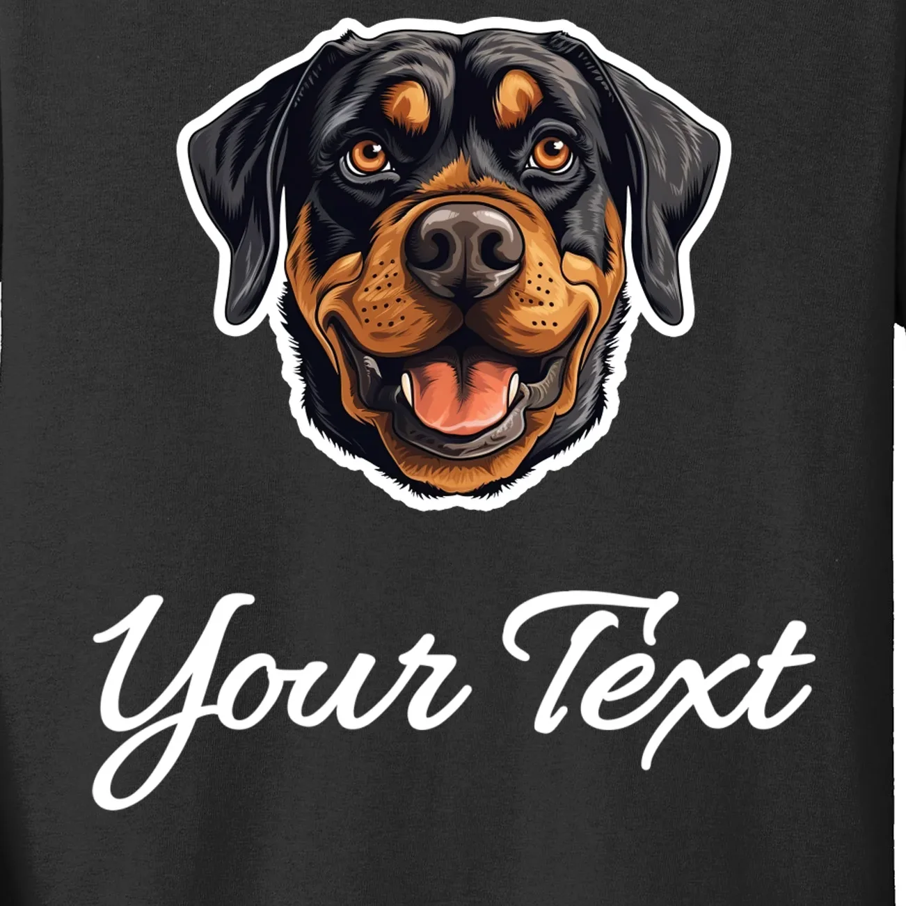 Personalized Rottweiler Pet Lover Custom Text Kids Long Sleeve Shirt - Front - Close-up