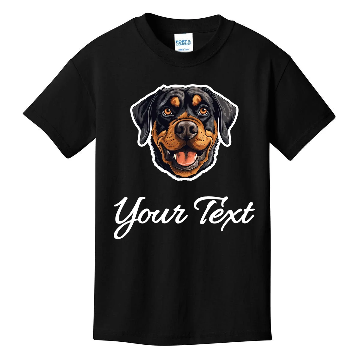 Personalized Rottweiler Pet Lover Custom Text Kids T-Shirt - Front