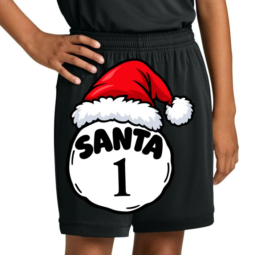 Personalized Santa Christmas Shirt – Custom Number Design Kids Shorts - Front 1