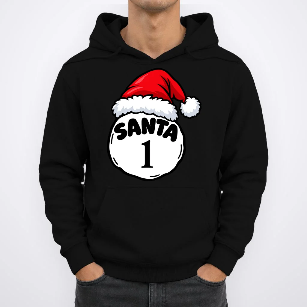 Personalized Santa Christmas Shirt – Custom Number Design Men's Hoodie - Front 1