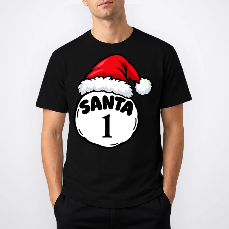 Personalized Santa Christmas Shirt – Custom Number Design Men's T-Shirt - Front 1