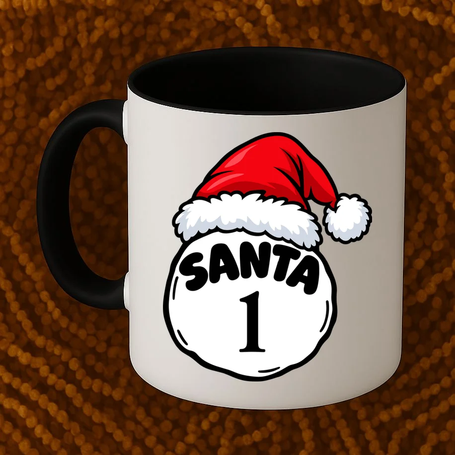 Personalized Santa Christmas Shirt – Custom Number Design Mug - Front 1