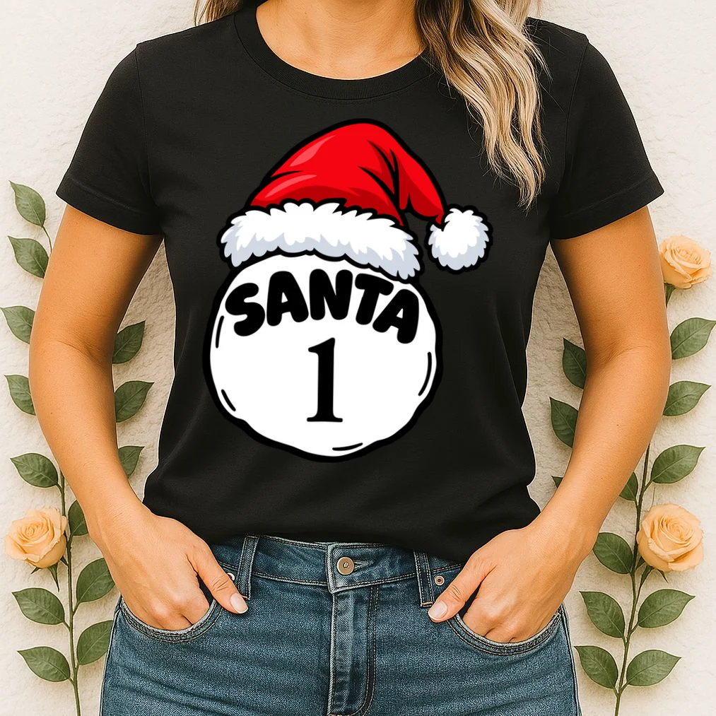 Personalized Santa Christmas Shirt – Custom Number Design Women's T-Shirt - Front 1
