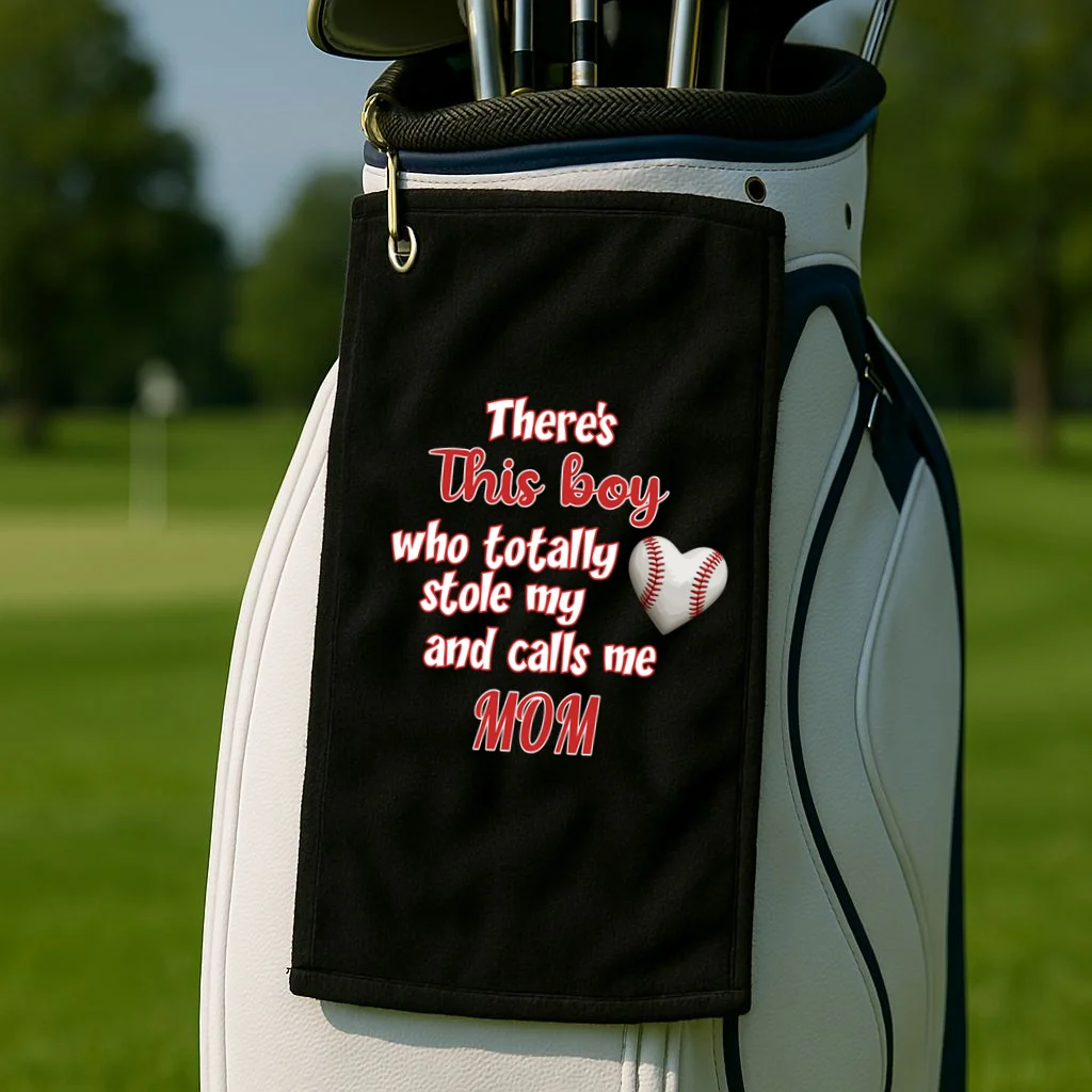 Personalized Sports Design – Custom Name Multi-Sport Love Graphic Golf Towel - Front 2