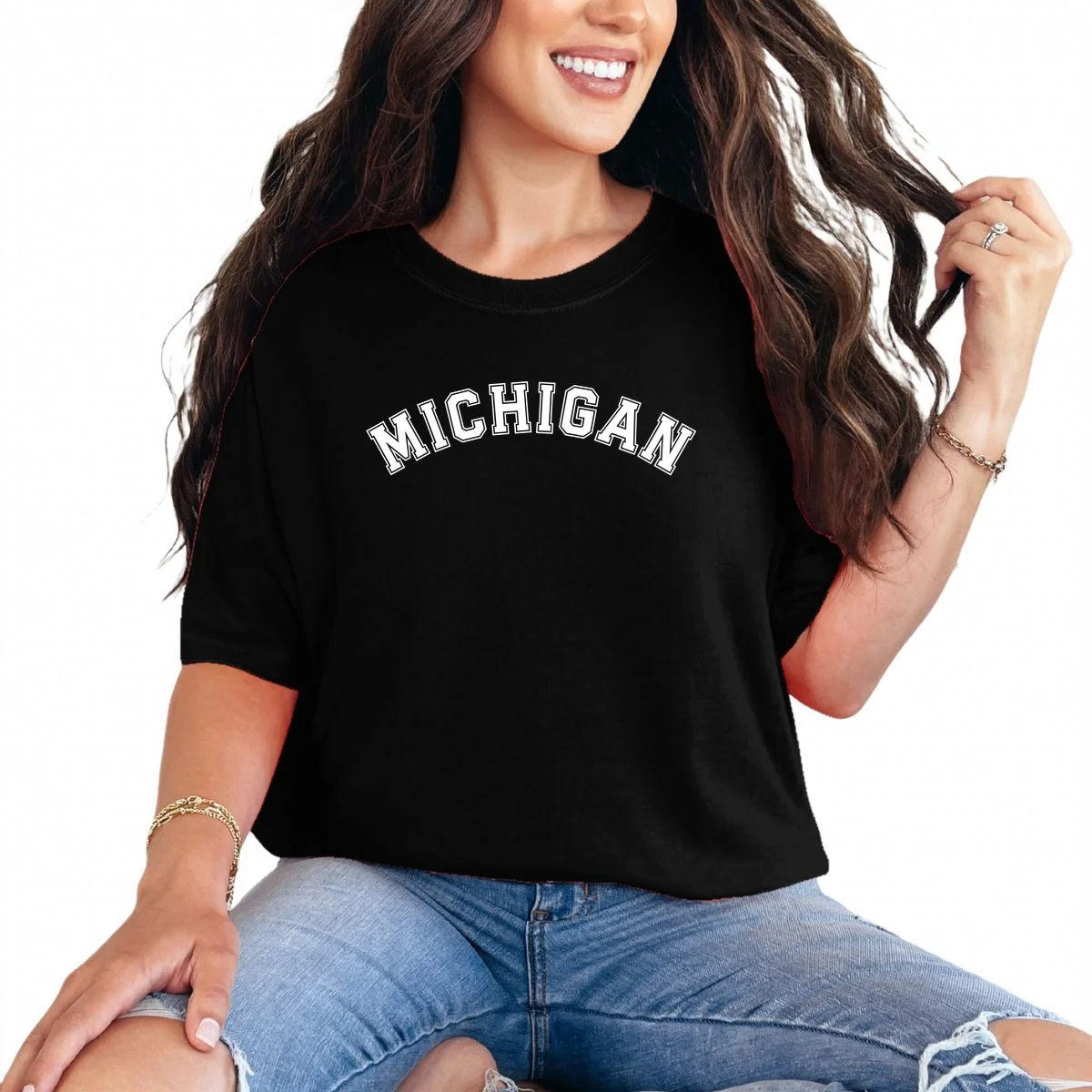 Personalize Sports Team City Name College Arch Custom Text T-Shirt - Front