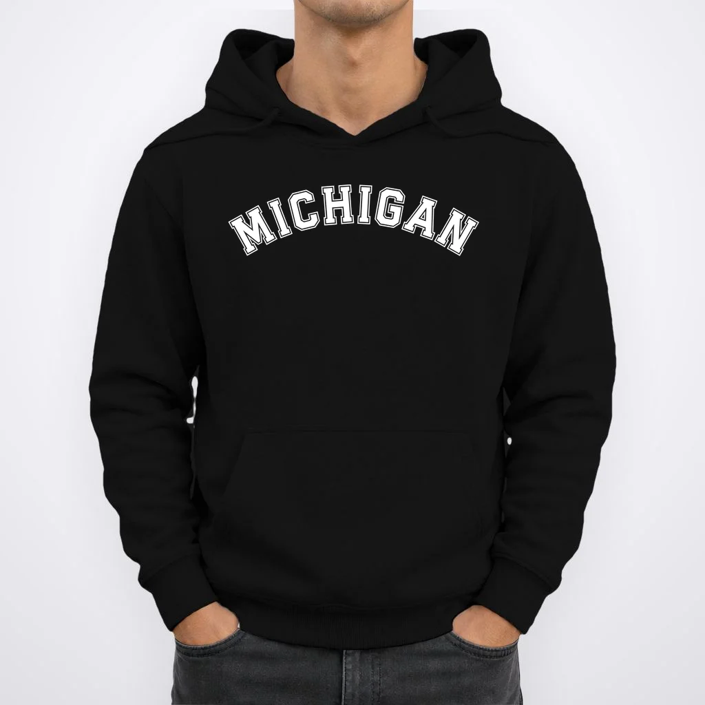 Personalize Sports Team City Name College Arch Custom Text Hoodie - Front 1