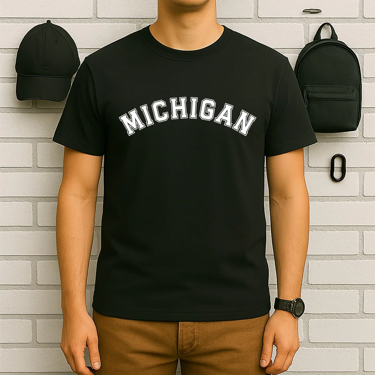 Personalize Sports Team City Name College Arch Custom Text T-Shirt - Front 6
