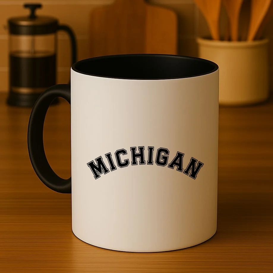 Personalize Sports Team City Name College Arch Custom Text Coffee Mug - Front 3