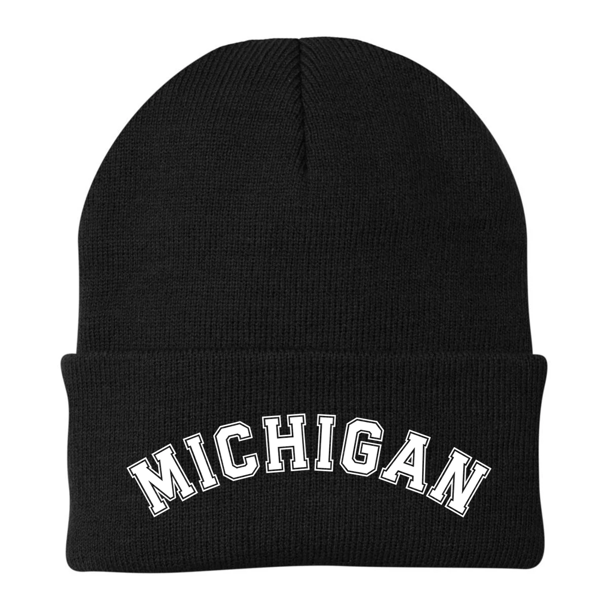 Personalize Sports Team City Name College Arch Custom Text Beanie - Front