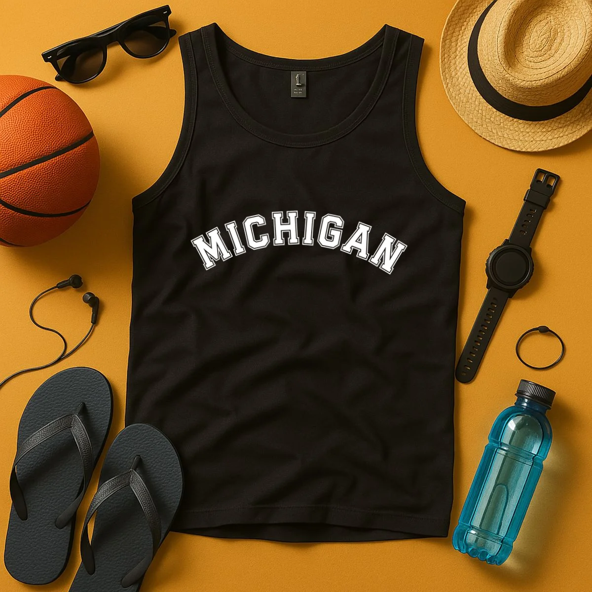 Personalize Sports Team City Name College Arch Custom Text Tank Top - Front 3