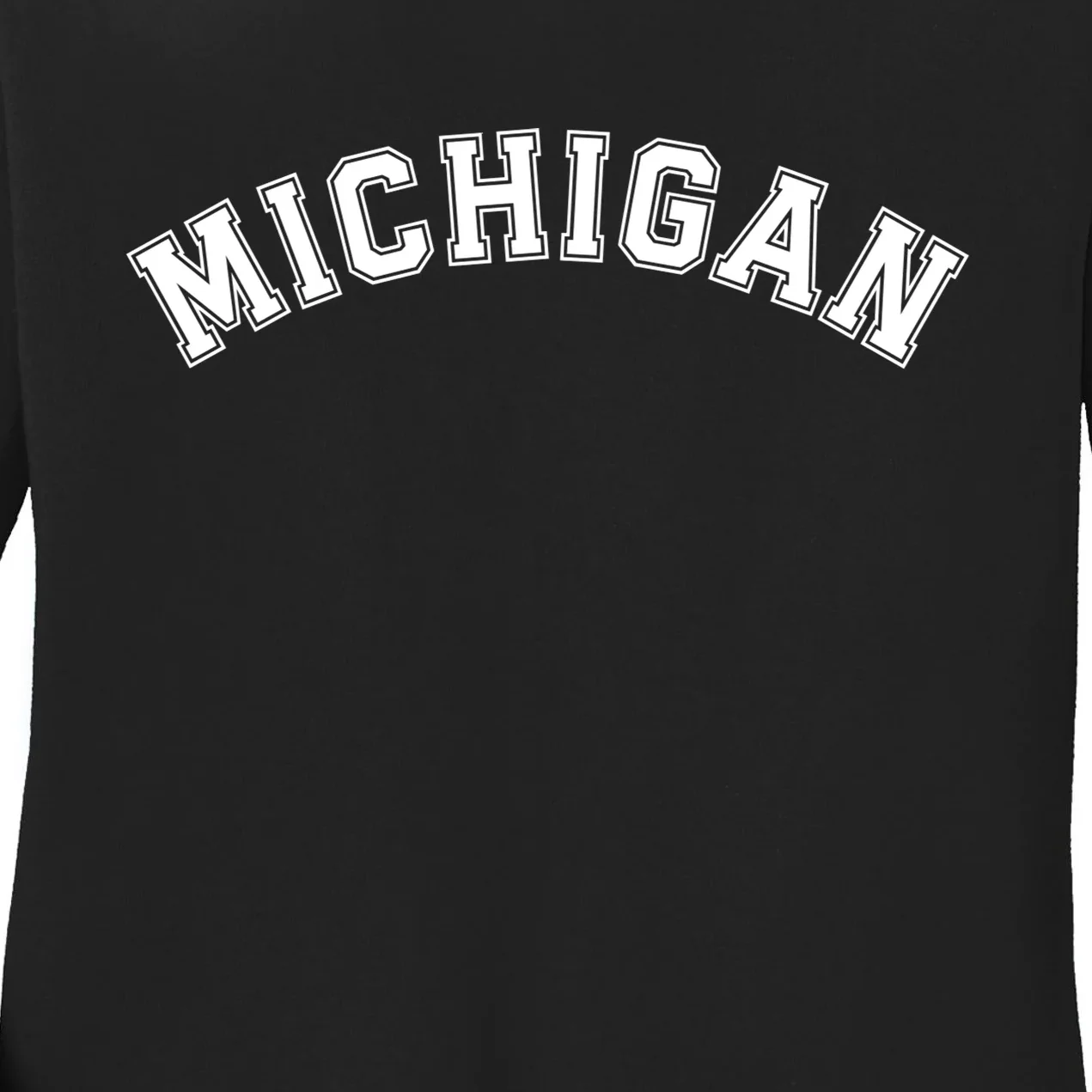 Personalize Sports Team City Name College Arch Custom Text Women's Long Sleeve Shirt - Front - Close-up