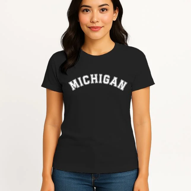 Personalize Sports Team City Name College Arch Custom Text Women's T-Shirt - Front 3