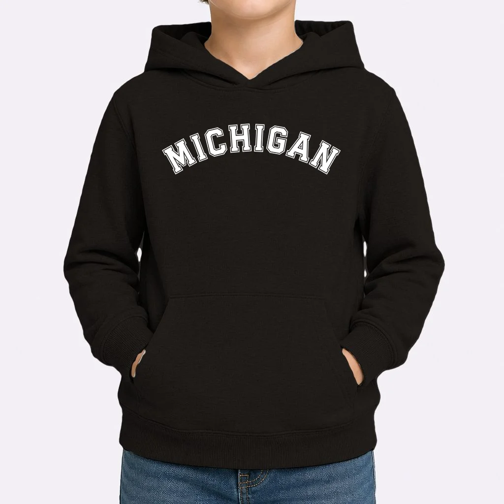 Personalize Sports Team City Name College Arch Custom Text Kids Hoodie - Front 1