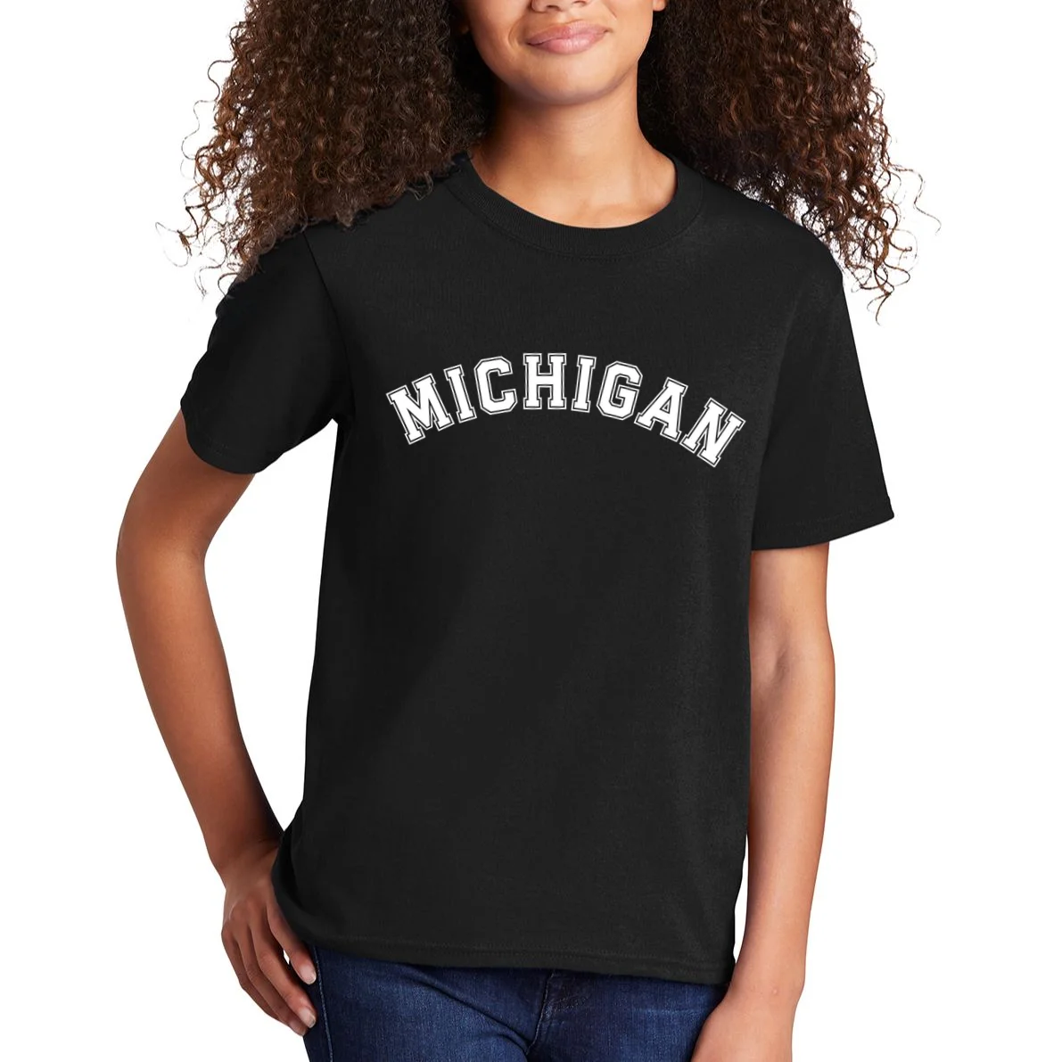 Personalize Sports Team City Name College Arch Custom Text Kids T-Shirt - Front 1