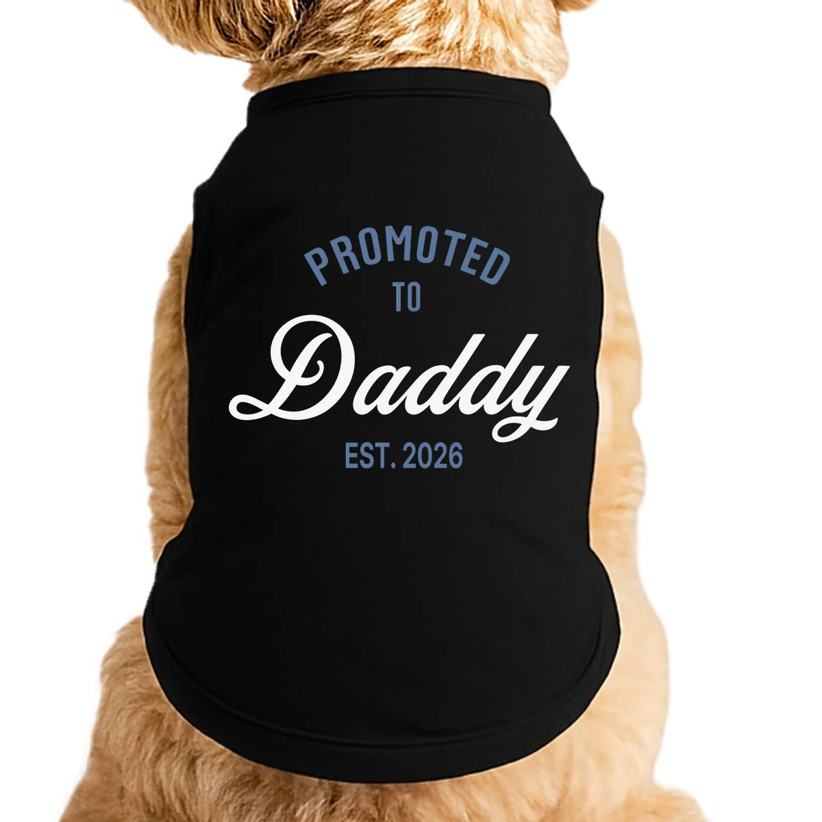 Promoted To Daddy Personalized Doggie Tank Gift - Front