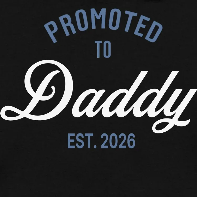 Promoted To Daddy Personalized Men's Hoodie Gift - Front - Close-up