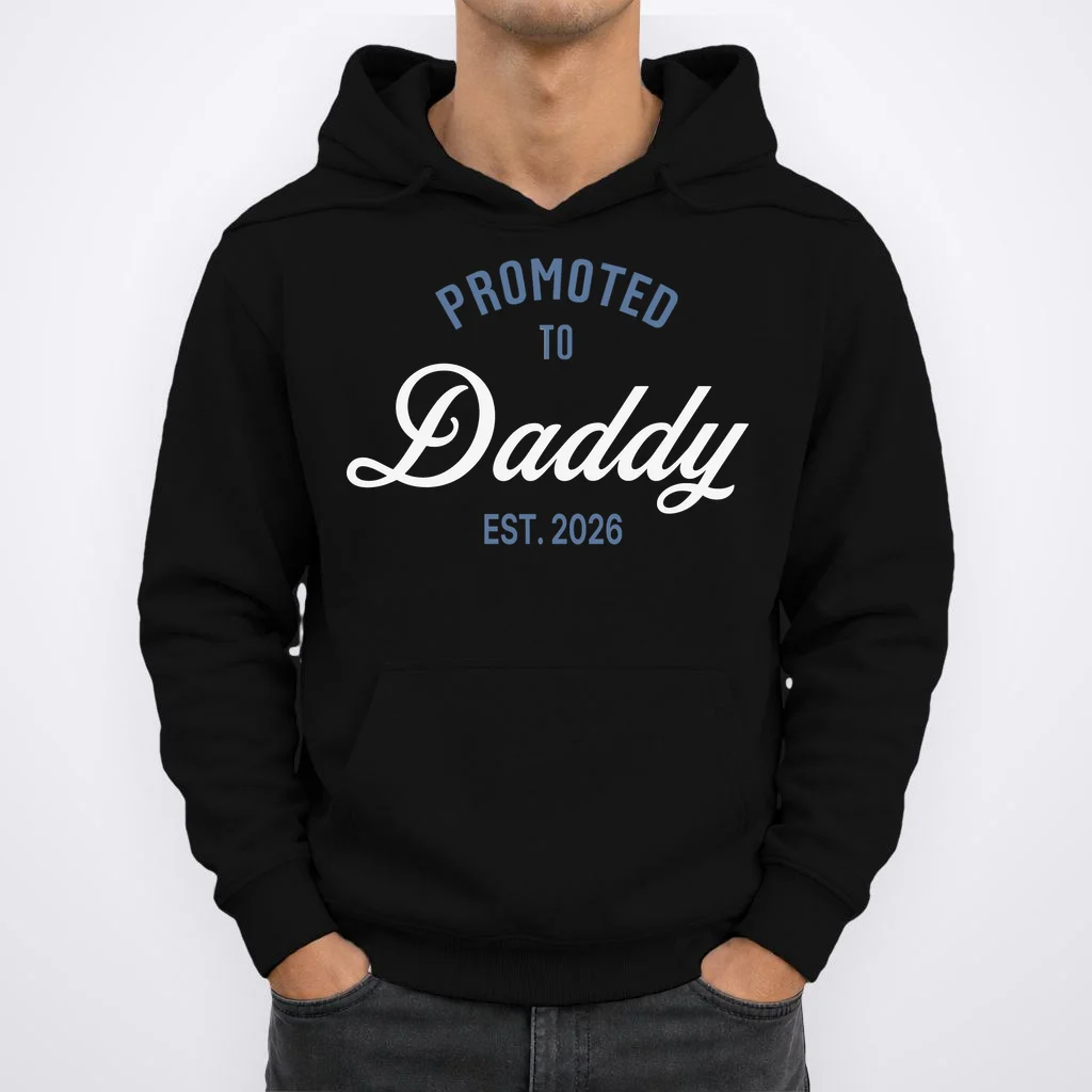 Promoted To Daddy Personalized Hoodie Gift - Front 1