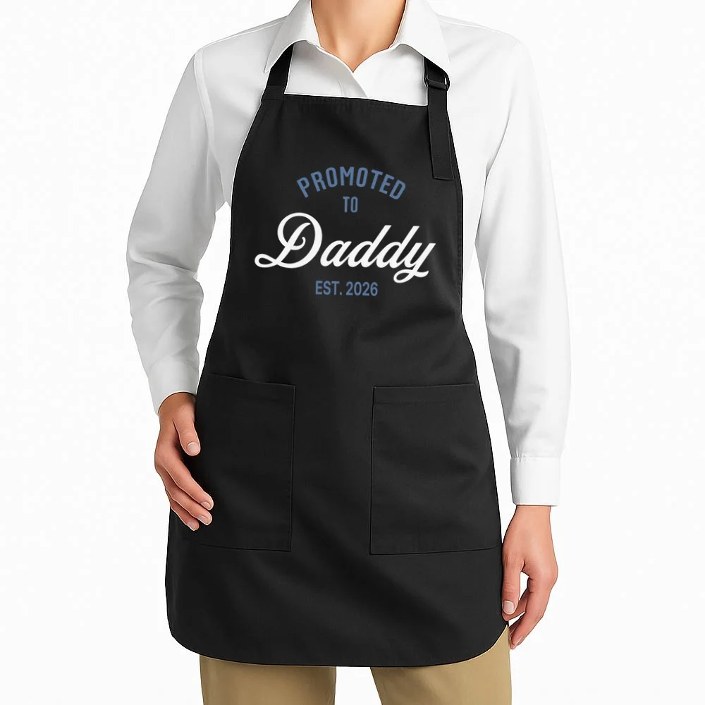 Promoted To Daddy Personalized Apron Gift - Front 1