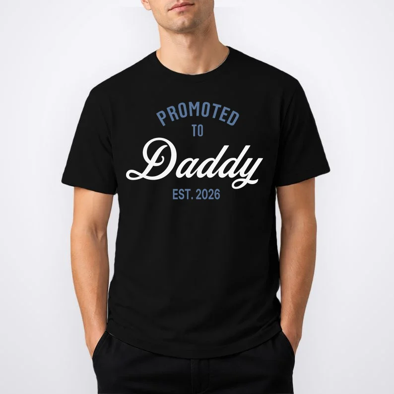 Promoted To Daddy Personalized T-Shirt Gift - Front 1