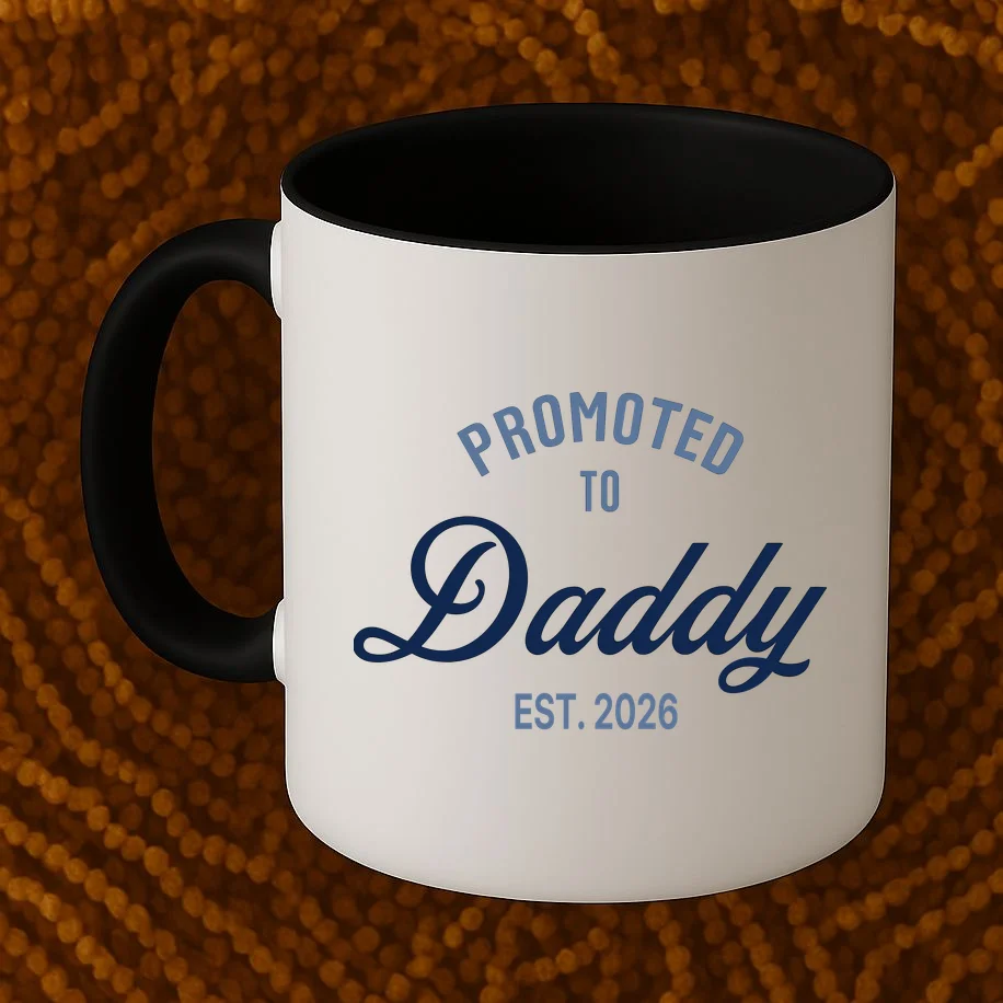 Promoted To Daddy Personalized Coffee Mug Gift - Front 1