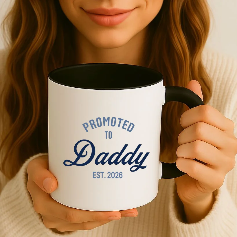 Promoted To Daddy Personalized Coffee Mug Gift - Front 2