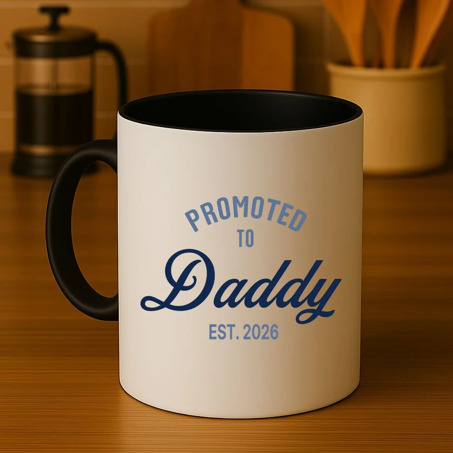 Promoted To Daddy Personalized Coffee Mug Gift - Front 3