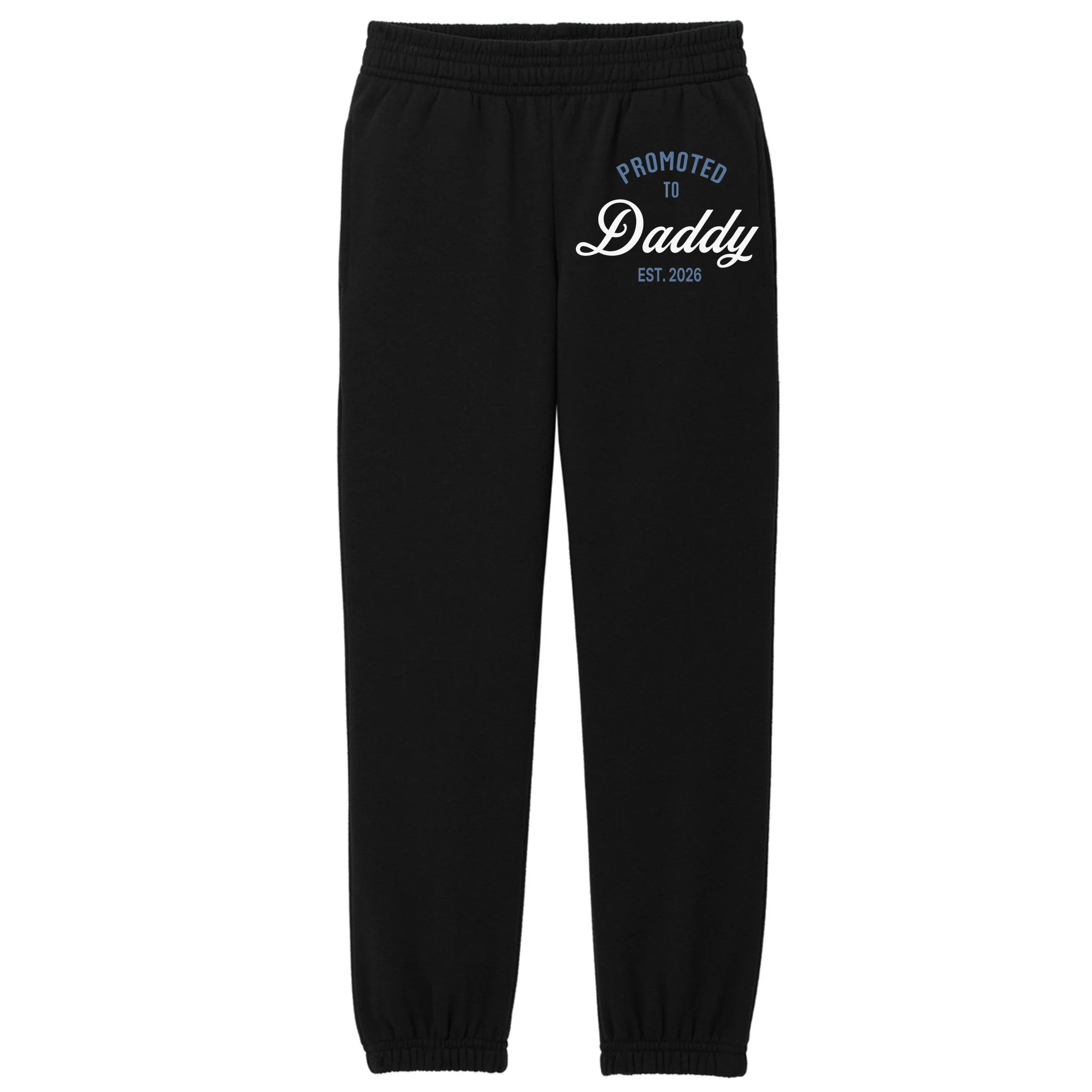 Promoted To Daddy Personalized Kids Fleece Sweatpants Gift - Front