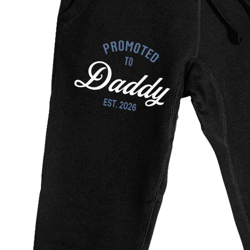 Promoted To Daddy Personalized Men's Sweatpants Gift - Front - Close-up
