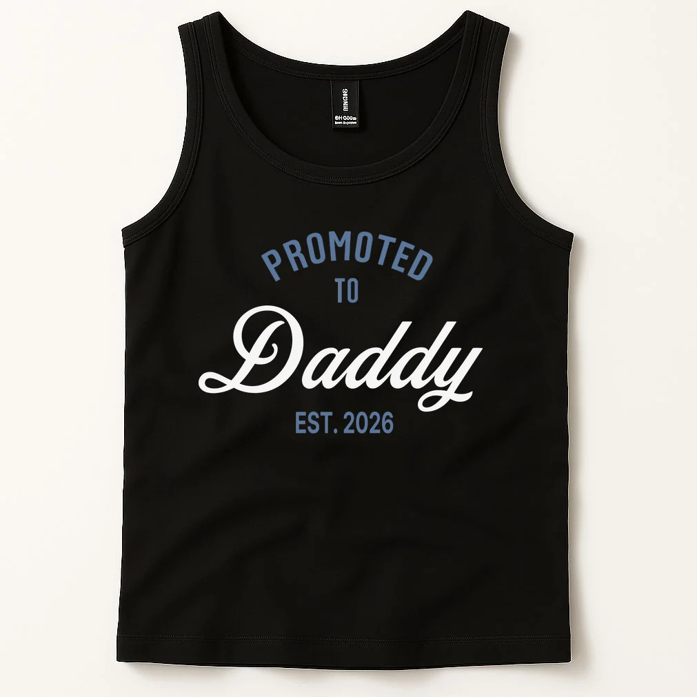 Promoted To Daddy Personalized Tank Top Gift - Front 1