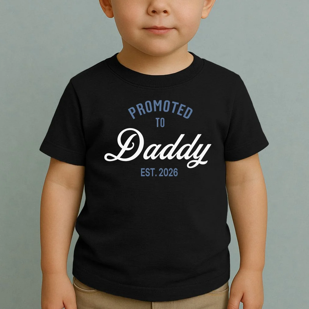 Promoted To Daddy Personalized Toddler T-Shirt Gift - Front 1