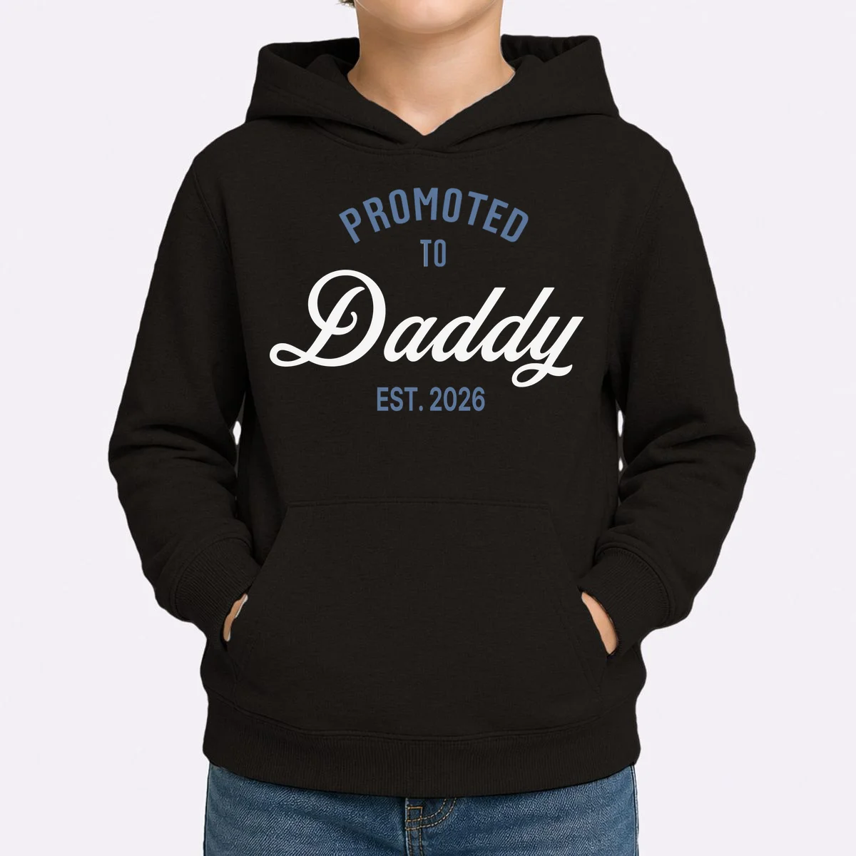 Promoted To Daddy Personalized Kids Hoodie Gift - Front 1