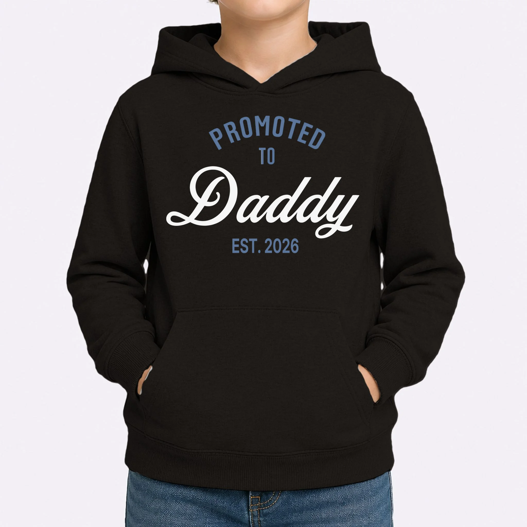 Promoted To Daddy Personalized Kids Hoodie Gift - Front 1