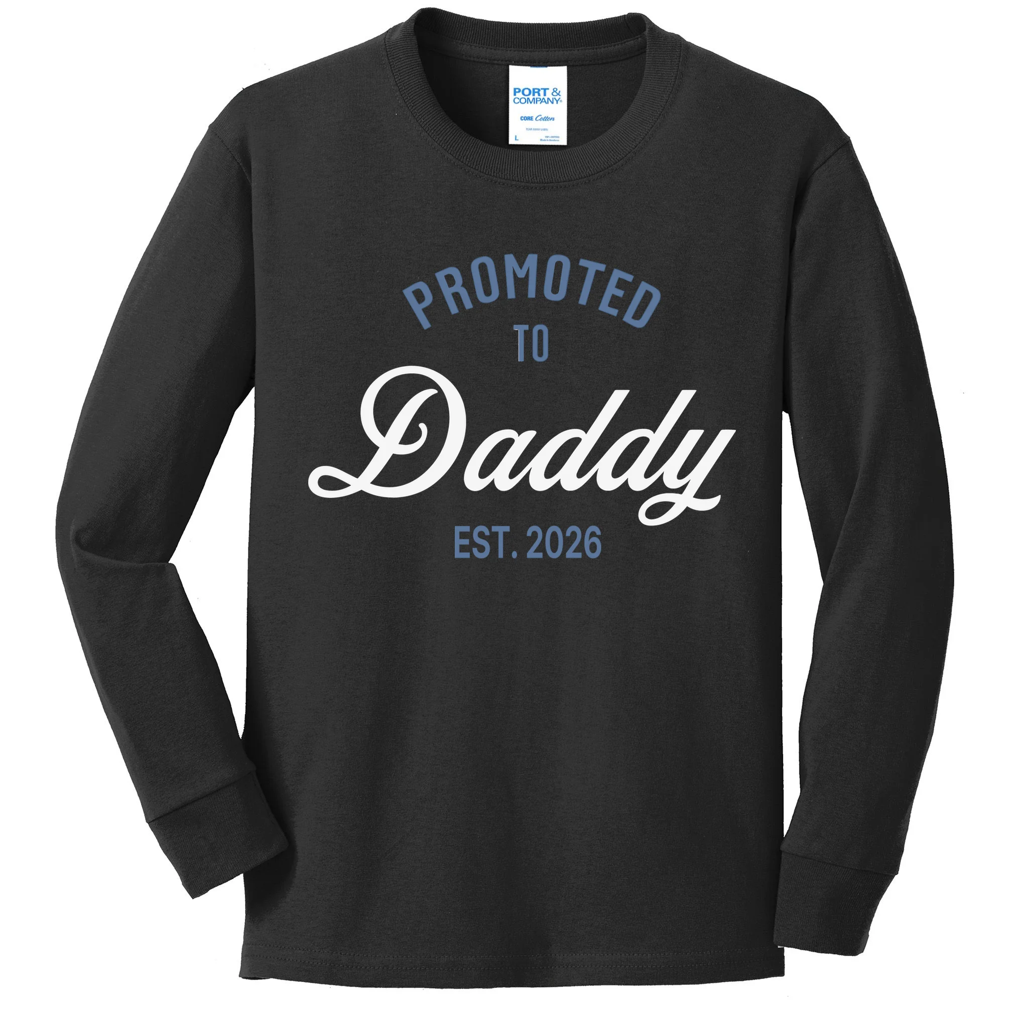 Promoted To Daddy Personalized Kids Long Sleeve Shirt Gift - Front