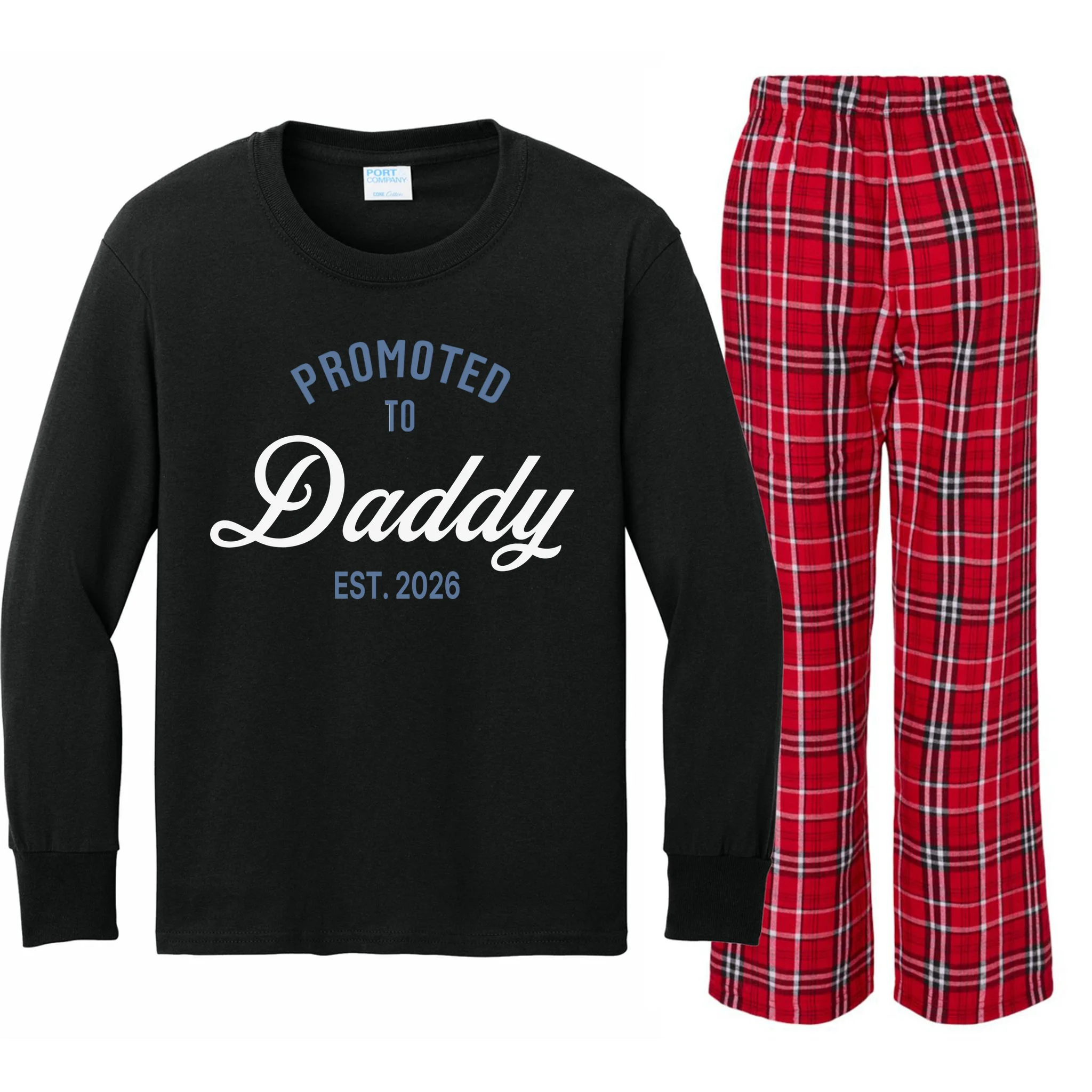 Promoted To Daddy Personalized Kids Long Sleeve Pajamas Gift - Front