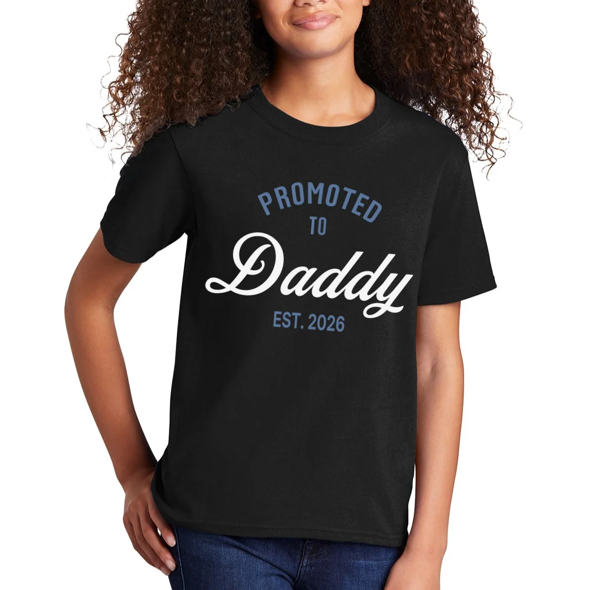 Promoted To Daddy Personalized Kids T-Shirt Gift - Front 1
